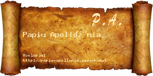 Papiu Apollónia névjegykártya